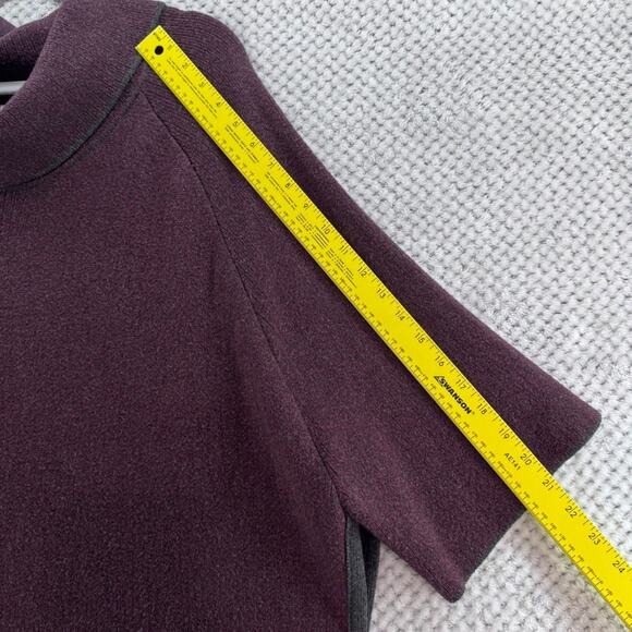 LOFT Sweater Womens M/L Burgundy Cowl Neck Poncho Oversize Pullover Capelet - Picture 9 of 11